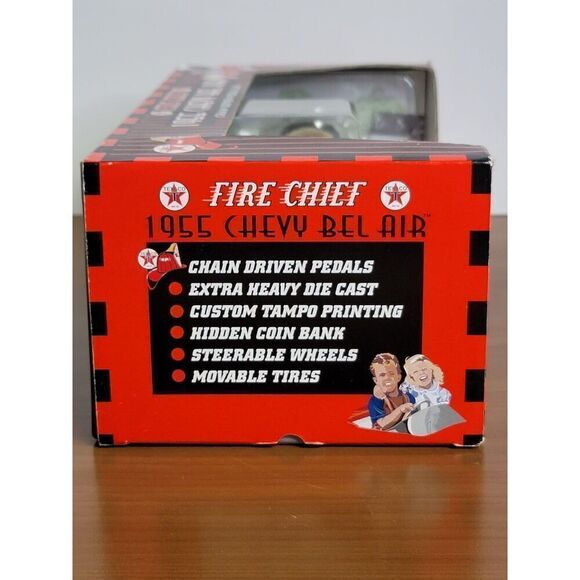 Texaco Fire Chief Black 1955 Chevy Bel Air Diecast Pedal Car By Gearbox #A67 - Picture 3 of 11